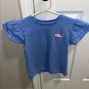 Vineyard Vines Blue Kids Shirt with Whale Design Medium 10/12 Like New